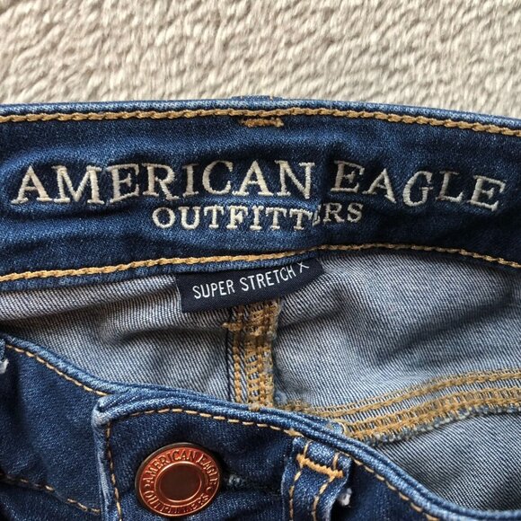 American Eagle Outfitters Womens Jeans Size 2 Skinny Jeggings Stretch Blue Denim - Picture 3 of 16
